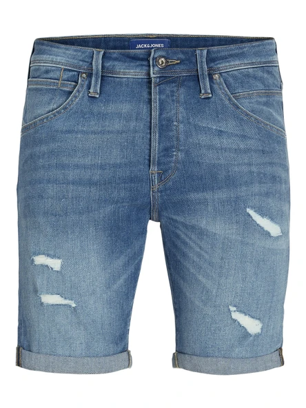 JACK JONES Erkek Likralı Kot Şort 12269608 - 3