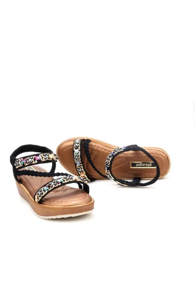 Pisagor 31340 Ortopedik Kadın Günlük Taşlı Sandalet - 4