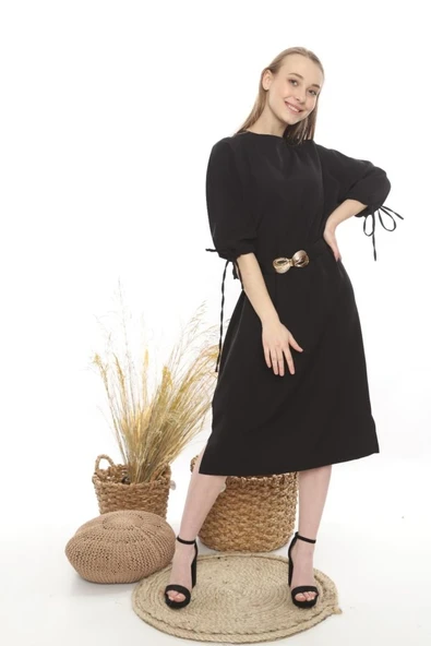 Siyah Topshop Yırtmaçlı Elbise - 3
