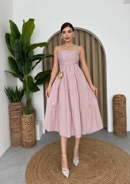 Harpster Göğsü Büzgülü Elbise - 6