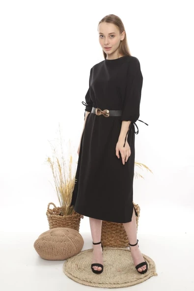 Siyah Topshop Yırtmaçlı Elbise - 4