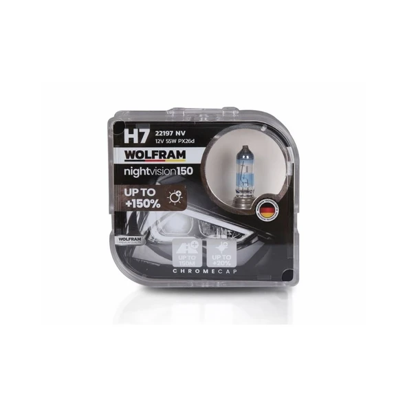 H7 Halojen Ampul NV +%150 Fazla Işık ve %20 Beyaz Işık 12V 55W 22197NV - 2