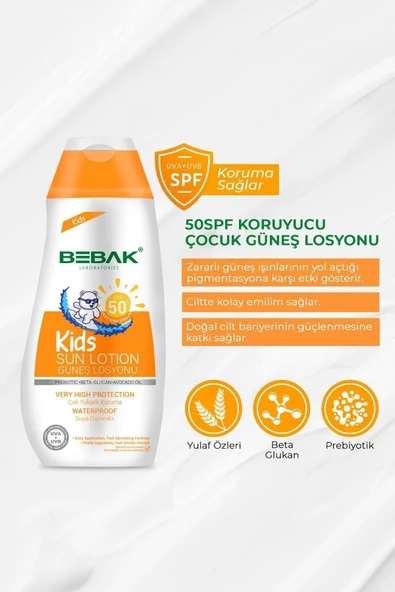 50 Spf Uva/uvb Işınlarına Karşı Yüksek Korumalı Etkili Çocuk Güneş Kremi 200 ml - 2