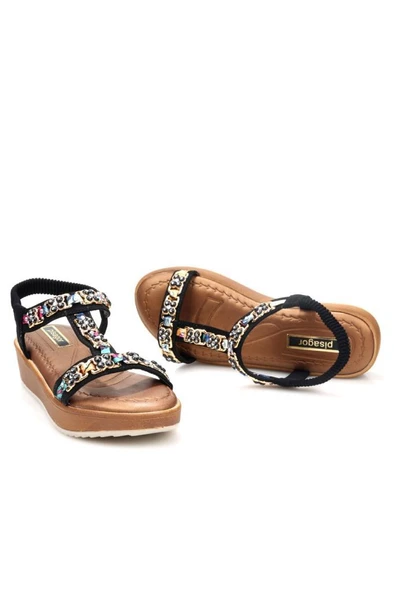 Pisagor 31350 Ortopedik Kadın Günlük Taşlı Sandalet - 4