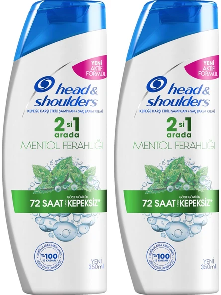 Head&Shoulders Head & Shoulders Mentol Ferahlığı 2si1 Arada Kepeğe Karşı Etkili Şampuan 350ML x 2 Adet