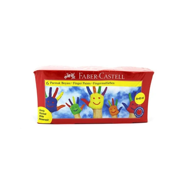 Faber Castell 6x45ml Parmak Boyası Ana Renk / ürün görseli