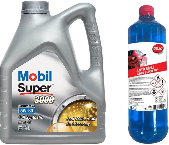 Mobil Super 3000 X1 Formula FE 5W30 Motor Yağı 4 L + 50010 Gojo Antifrizli Camsuyu