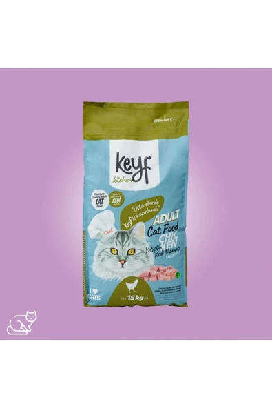 Keyf Tavuklu Yetişkin Kedi Maması 15 Kg