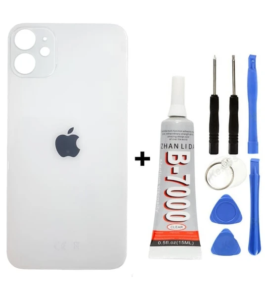İphone 11 Arka Cam Batarya Pil Kapağı + Yapıştırıcı + Tamir Set - 2