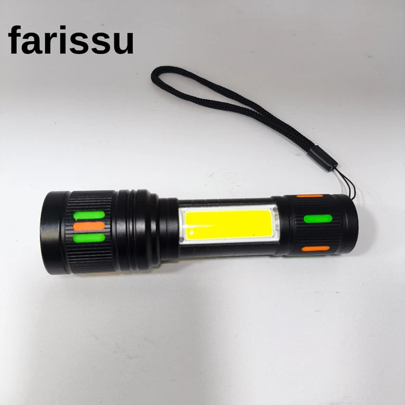 15 Watt Zoomlu Şarjlı El Feneri - Güçlü LED Işıklı, Taşınabilir ve Metal Dayanıklı - 2