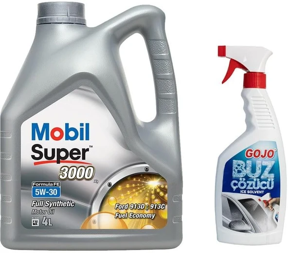 Mobil Super 3000 X1 Formula FE 5W30 Motor Yağı 4 L + 50007 Gojo Buz Çözücü