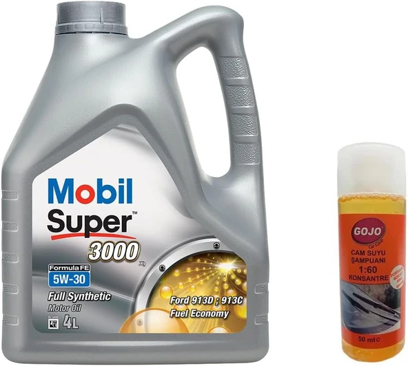 Mobil Super 3000 X1 Formula FE 5W30 Motor Yağı 4 L + Gojo Yazlık Camsuyu