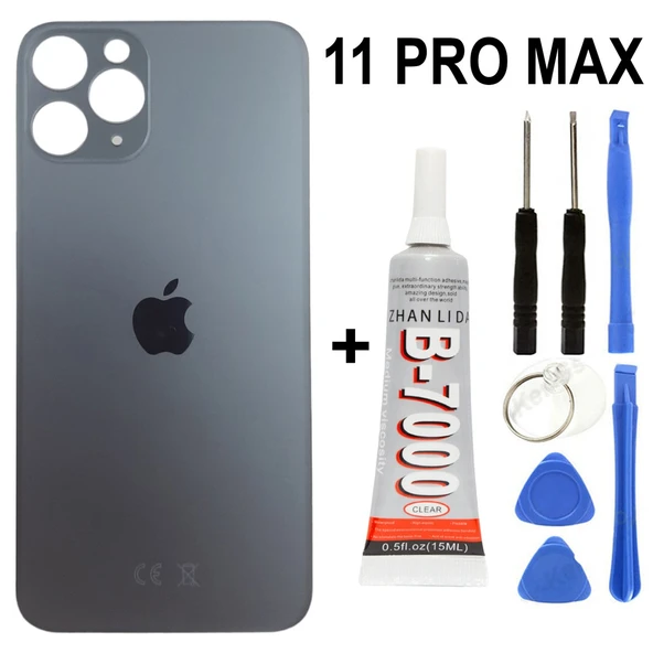 İphone 11 Pro Max Arka Batarya Pil Kapağı + Yapıştırıcı + Tamir Set - 1