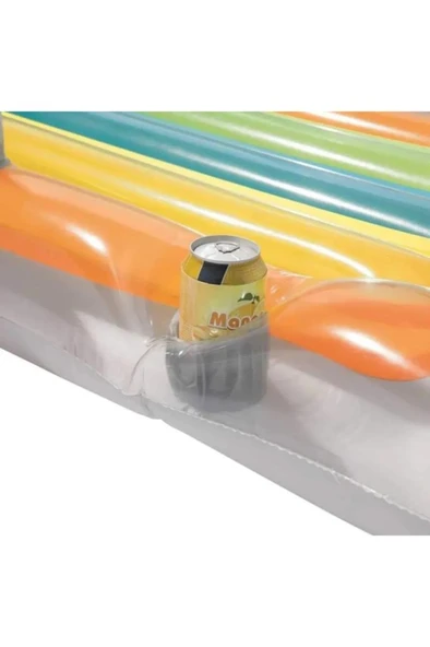 160x84 cm Deniz Yatağı Lüks Koltuklu Bardak Yuvalı Havuz Şişme Yatak - 2