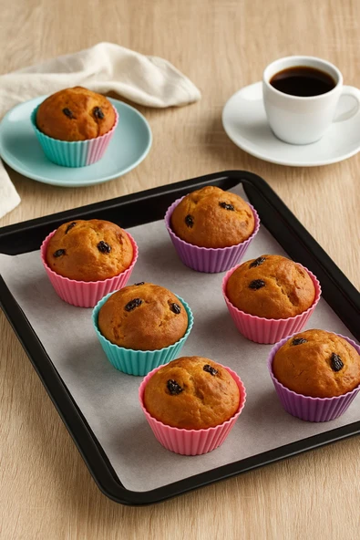 Pratik Silikon Muffin Kalıbı - 6’lı Set - 3