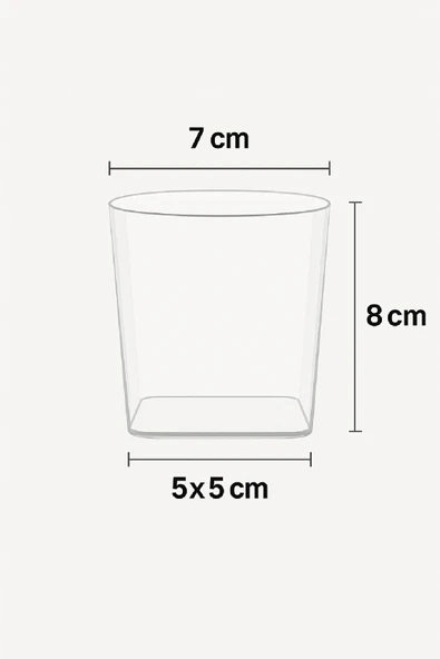 10’lu Kare Plastik Tatlı Sunum Bardakları – Şık ve Hazır İkramlık Set – 220 ML - 8