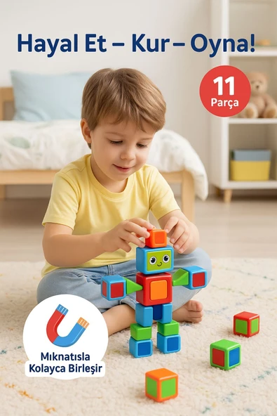 Minik Mühendis – Manyetik Robot Blokları 11 Parça - 3