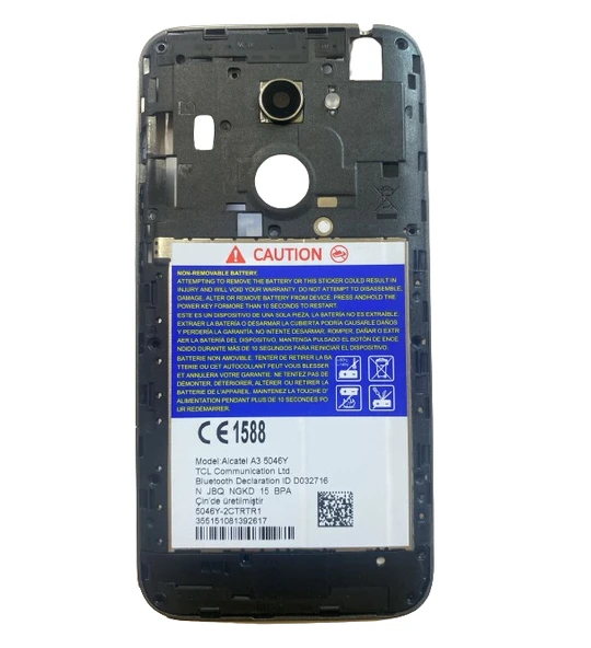 Alcatel A3 5046Y Orta Kasa Ekran Çıtası Füme ürün görseli 1