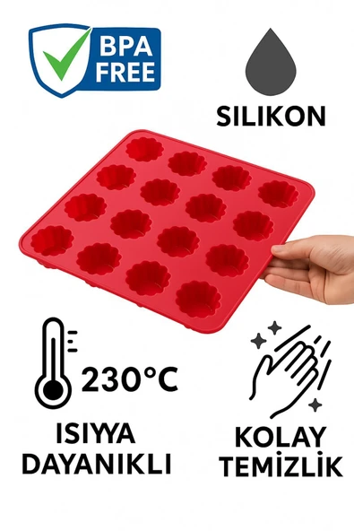 Silikon 16’lı Kek Kalıbı – Fırın, Mikrodalga ve Bulaşık Makinesi Uyumlu - 3