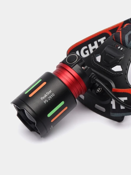 PeakStar PS-2910 Şarjlı Profesyonel Zoomlu Kamp Avcı Balıkçı Kafa Lambası Feneri - 2