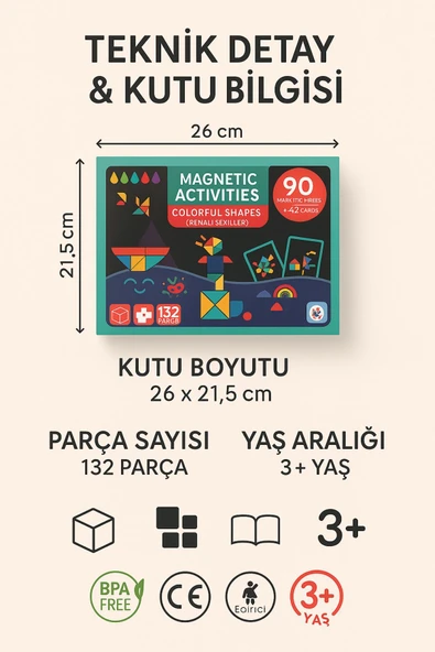 Magnetik Yapboz Dünyası – 90 Maynetik Parça + 42 Kart - 6