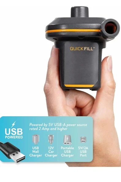 Kamp & Plaj Şişme Pompası – USB Girişli - 6