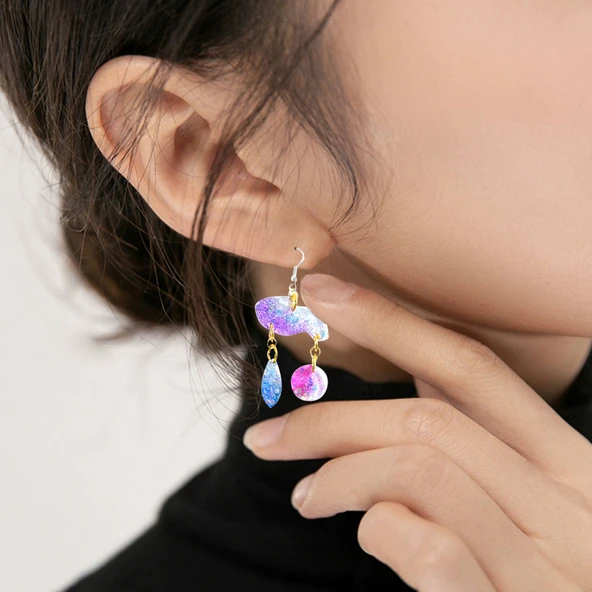 Epoksi Silikon Çoklu Geometrik Modelli Kolye ve Küpe Takı Kalıbı - 5