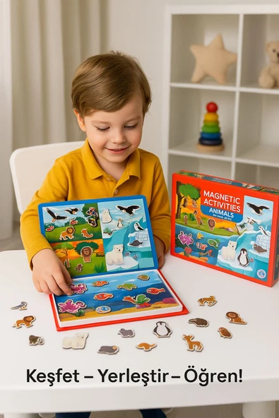 Hayvanları Tanı – Mıknatıslı Eğitici Set – 54 Parça - 5