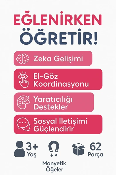 Manyetik Moda Kutusu Kıyafet Giydirme Magnet Kostümler, Eğitici Puzzle - 5