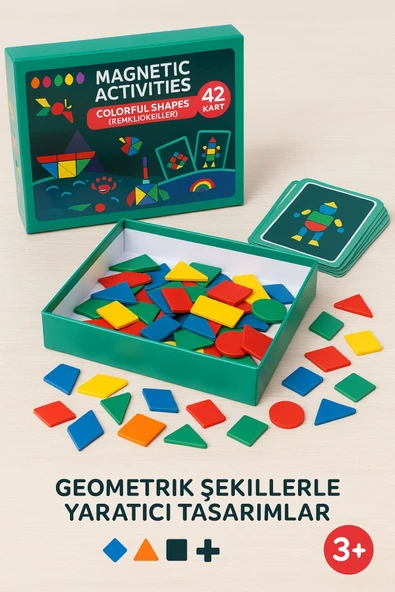 Magnetik Yapboz Dünyası – 90 Maynetik Parça + 42 Kart