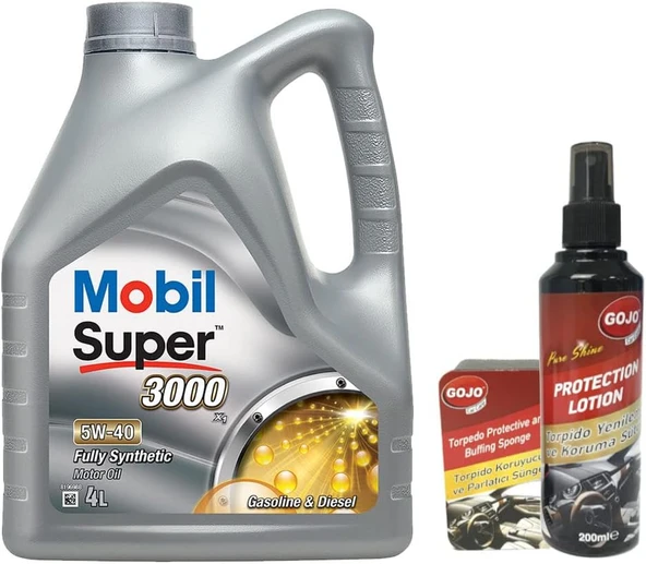 Mobil Super 3000 X1 5W40 Motor Yağı 4 L + 00117 Gojo Araç Bakım Seti ürün görseli