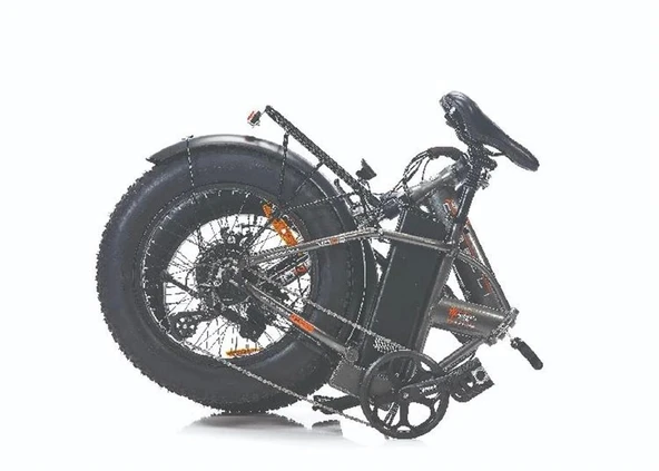 CORELLİ VONIQ FAT BIKE ELEKTRİKLİ KATLANIR BİSİKLET  42CM MD 20 JANT 8 VİTES GRİ - 2