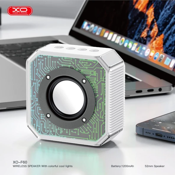XOF60 3W 52mn SD Kart FM Radyo Destekli RGB Led Işıklı Wireless Bluetooth Kablosuz Speaker Hoparlör - 2