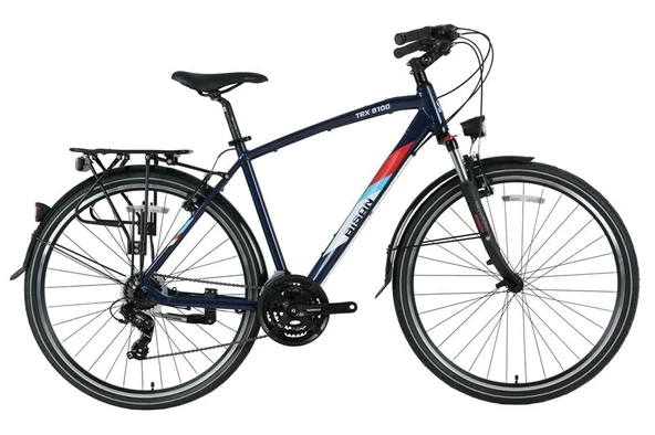 BİSAN TRX 8100 CITY ERKEK ŞEHİR BİSİKLETİ 54CM V 28 JANT 21 VİTES LACİVERT YEŞİL BEYAZ
