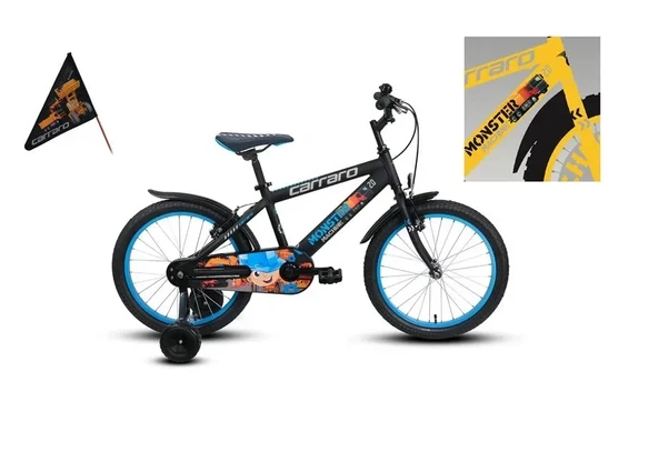CARRARO MONSTER ERKEK ÇOCUK BİSİKLETİ 210H V 12 JANT SARI GRİ SİYAH SARI ürün görseli 1