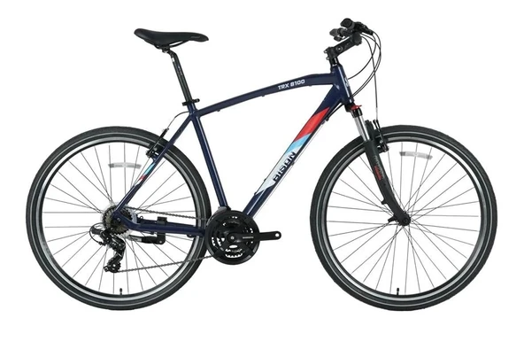 BİSAN TRX 8100 ERKEK ŞEHİR BİSİKLETİ 46CM V 28 JANT 21 VİTES MAT SİYAH MAVİ ürün görseli