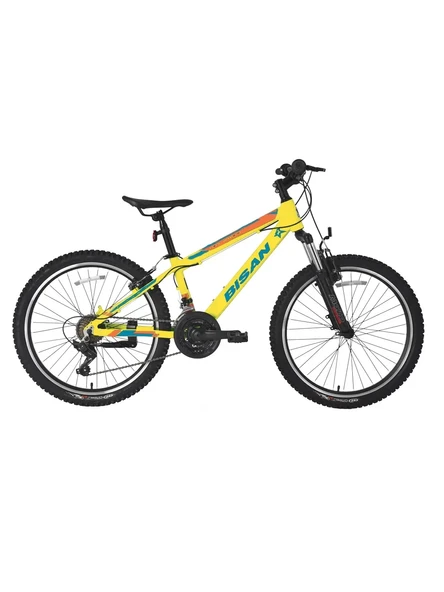 BİSAN KDX 2900-V ERKEK DAĞ BİSİKLETİ 30CM V 24 JANT 21 VİTES CAT SARI MAVİ TURUNCU ürün görseli