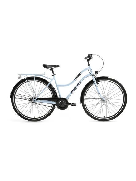 BİSAN BELLA-24 KADIN ŞEHİR BİSİKLETİ 46CM V 28 JANT 3 VİTES BUZ MAVİ SİYAH