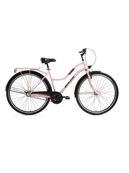 BİSAN BELLA KADIN ŞEHİR BİSİKLETİ 34CM V 24 JANT 3 VİTES PUDRA PEMBE SİYAH ürün görseli
