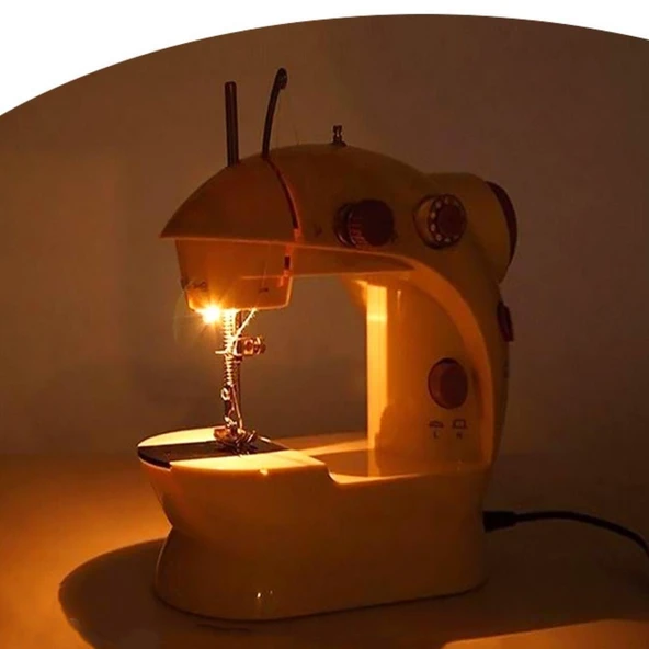 Pratik Taşınabilir Elektrikli veya Pilli Seyahat Tipi Hız Ayarlı Kademeli Dikiş Makinesi (4401) - 4