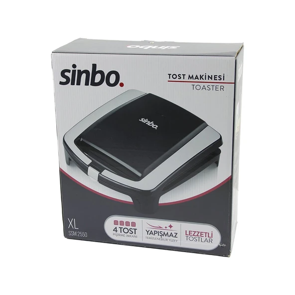XL  ELEKTRİKLİ TOST MAKİNESİ   4 TOST   YAPIŞMAZ YÜZEY   1500W  SSM-2550 (4401)