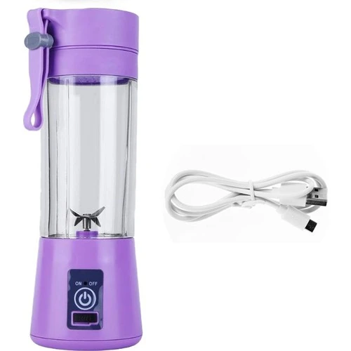 Şarjlı Portatif El Blenderi 380 Ml Usb Kablolu Mor (4401) - 2