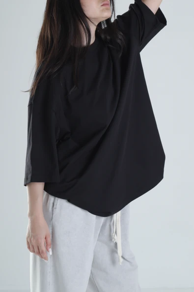 Oversize Siyah T-Shirt - 2