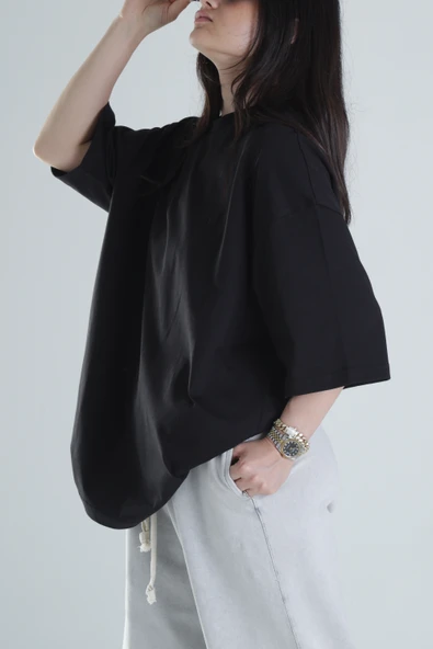 Oversize Siyah T-Shirt - 3