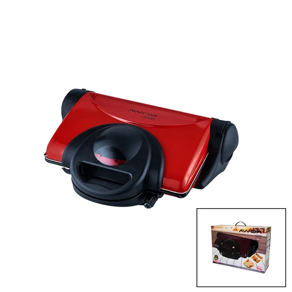 AWOX ORİON  KIRMIZI   8 DİLİM  ELEKTRİKLİ  TEFLON TOST MAKİNESİ  -  180° IZGARA   6 KADEME ISI AYARI   1800W (4401)