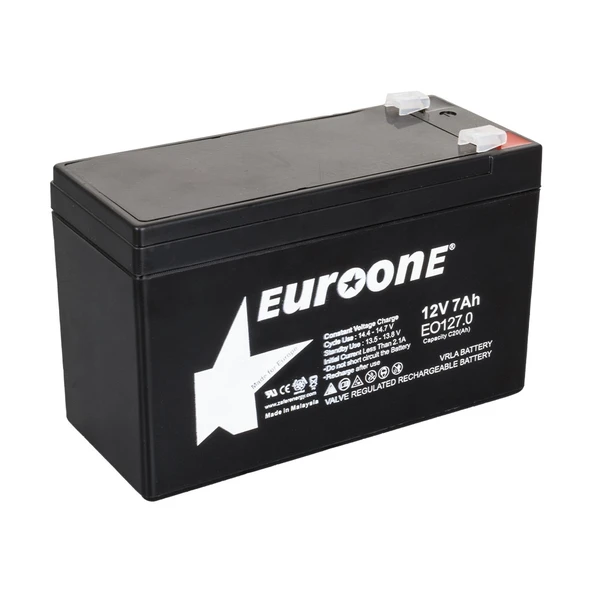 EUROONE EO127.0 12 VOLT - 7 AMPER AKÜ (150 X 65 X 90 MM) (4401)