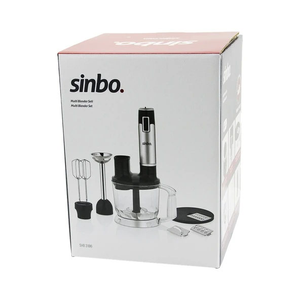 TURBO MULTİ BLENDER SETİ DOĞRAYICI- MİKSER- BLENDER RENDE DİLİM DİSKLERİ 300W 2LT HAZNE SHB-3186 (4401)