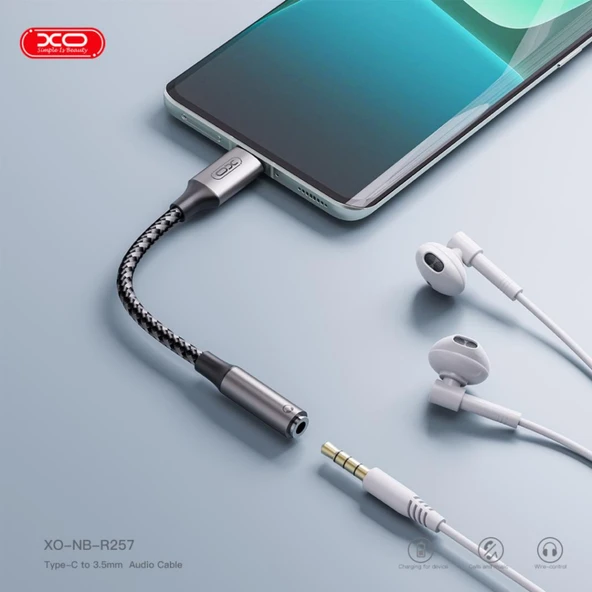 XONB-R257C TYPE-C to 3.5 MM Aux Jack Kablosu Kulaklık Dönüştürücü Kablo Aparat - 4
