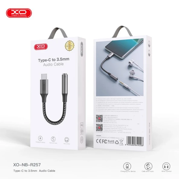 XONB-R257C TYPE-C to 3.5 MM Aux Jack Kablosu Kulaklık Dönüştürücü Kablo Aparat - 3