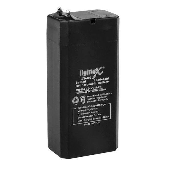 AKÜ 4 VOLT 0.8 AMPER LIGHTEX LT-407 (4401)